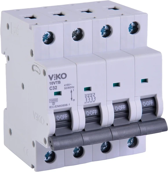 10Vtb-4C32 Otomatik Sigorta 10Ka C Tipi 4 Kutup 32A ürün görseli 1