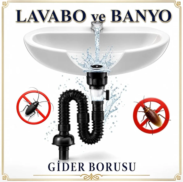 Koku Haşere Önleyici Banyo Lavabo Gider Borusu, Kolay Kurulum, Genişletilebilir Banyo Lavaboları Için Lavabo Uzatma Borusu ürün görseli 1