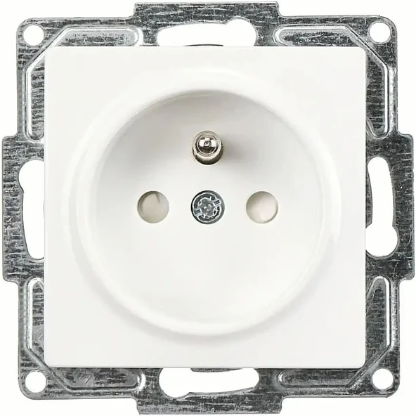 Günsan Visage Çocuk Korumalı Ups Priz, Beyaz, 16A 250V, Vidalı Bağlantı (Mekanizma + Tuş Kapak) ürün görseli 1