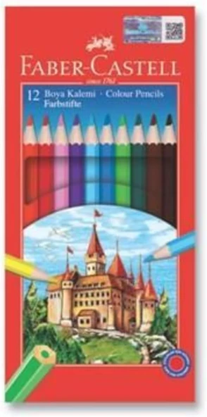Faber Castell Kuru Boya Kalemi, 12 Renk, Tam Boy, Renkli ürün görseli 1