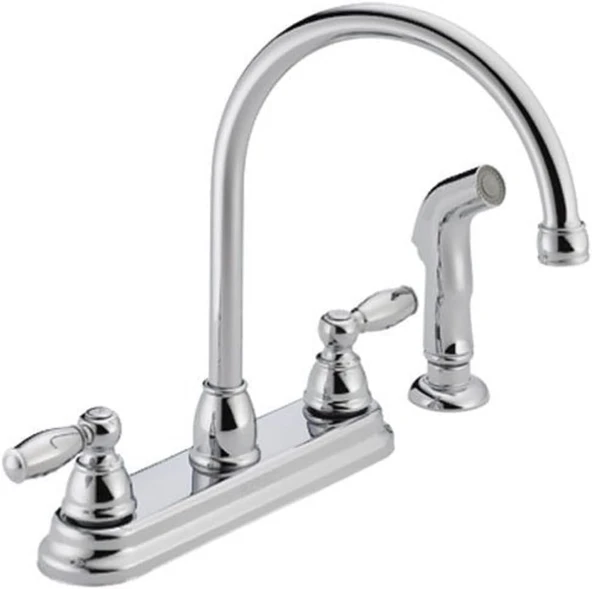 Peerless Claymore Yan Püskürtücülü 2 Kulplu Mutfak Lavabo Bataryası, Krom P299575Lf ürün görseli 1