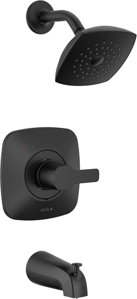 Faucet 14 Serisi Mat Siyah Duş Bataryası, Küvet Duş Döşeme Seti, Tek Sprey Dokunma Temiz Siyah Duş Başlığı, Mat Siyah T144339-Bl-Pp (Valf Dahil Değildir) ürün görseli 1