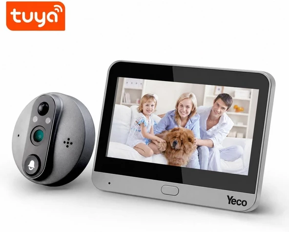 Yeco Pd-20 Akıllı Kapı Zili – Lcd Ekranlı, Hareket Sensörlü, Uyumlu ürün görseli 1