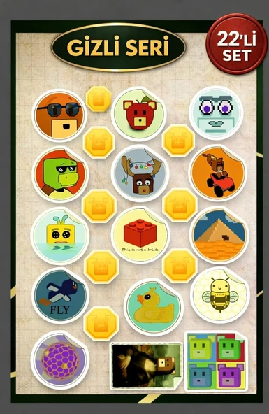 Super Bear Gizli Seri Sticker Seti 22 Adet Suya Dayanıklı Etiket ürün görseli 1