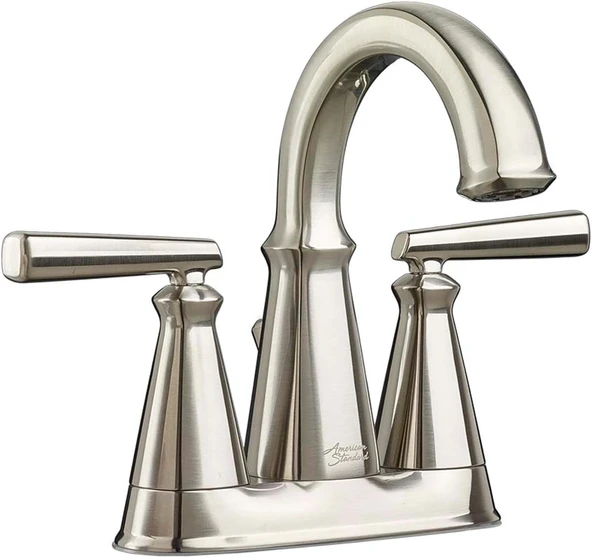 American Standard 7018201.295 Edgemere 4 İnç Centerset 2 Kulplu Banyo Bataryası, Pirinç, Fırçalanmış Nikel ürün görseli 1