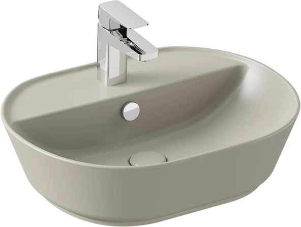 Geo 7428B020-0001 Oval Çanak Lavabo 55 Cm, Mat Bej ürün görseli 1