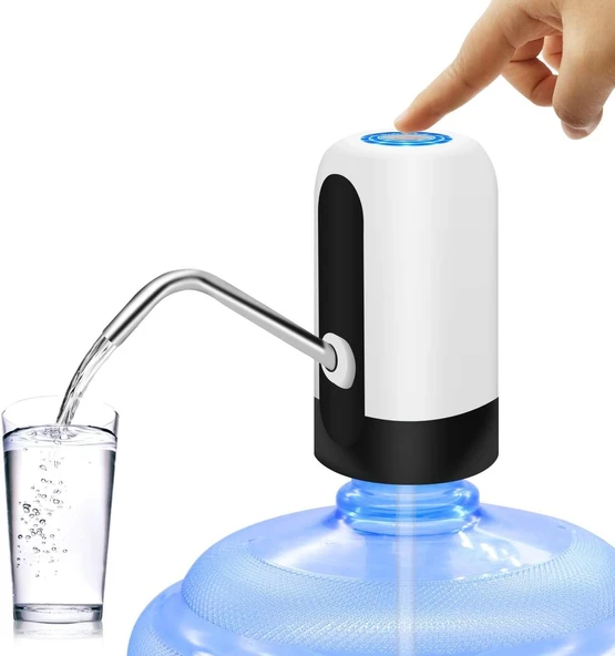 Mjiya 2,5 Litre Su Sebili, Dağıtıcı De Agua Botellon, Evrensel Su Şişesi Pompası, Şalterli Usb, Kamp, Mutfak, Atölye, Garaj Için (Beyaz) ürün görseli 1