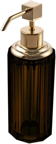 System Cyrstal Bath Accessory Soap Dispenser Brown-Gold Color 80 Ml Siyah Tek Ebat Ba2048 006 C7-Gl ürün görseli 1