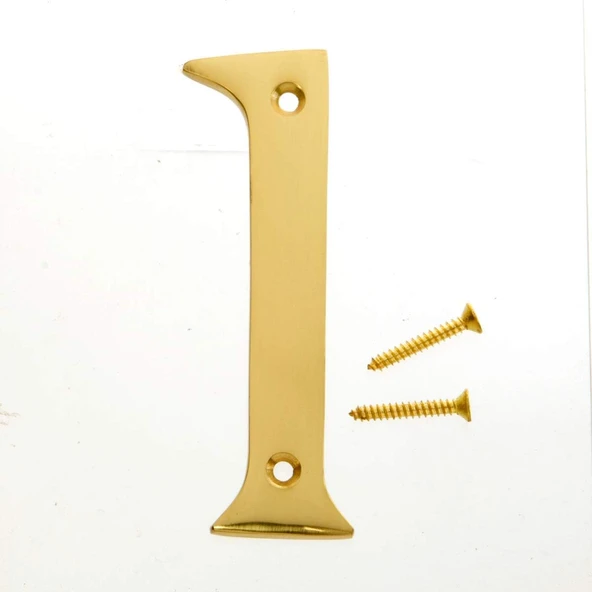 Hyko 10 Cm Yükseklik Metal Ev Numarası, 3 Boyutlu Pirinç Kaplama, Montaj Aparatı Dahil ürün görseli 1