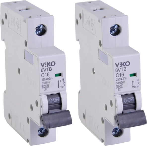 6Vtb-1C16 Otomatik Sigorta 6Ka C Tipi 1 Kutup 16A (2 Paketi) ürün görseli 1