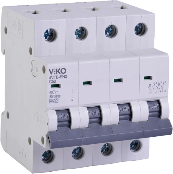 4Vtb-4C50 Otomatik Sigorta 4,5Ka C Tipi 4 Kutup 50A ürün görseli 1