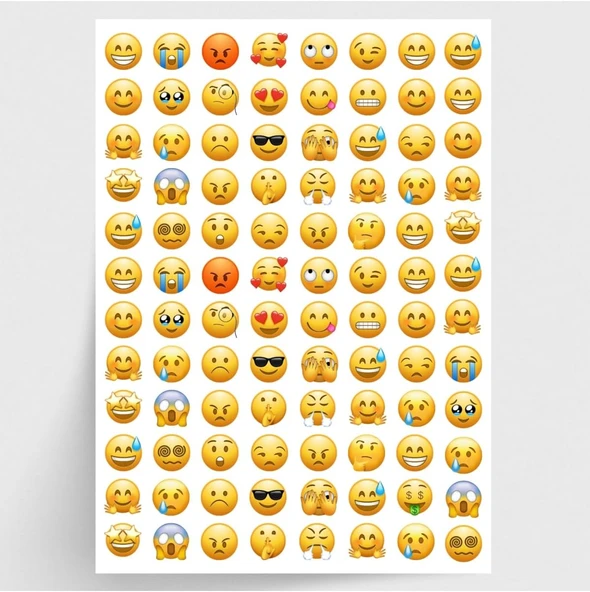 Bimotif Karışık Emoji, Duygu Yüz Ifadesi Sticker Seti, 960 Adet ürün görseli 1