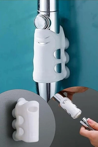 7 Vantuzlu Su Geçirmeyen Dayanıklı Kancalı Banyo Duş Başlığı Askı Tutucu Silikon Güçlü Vantuz Vakum Aparatı ürün görseli 1