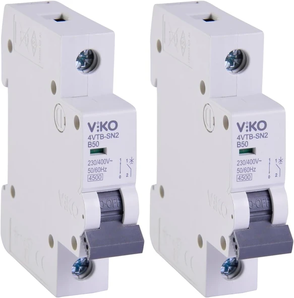 4Vtb-1B50 Otomatik Sigorta 4,5Ka B Tipi 1 Kutup 50A (2 Paketi) ürün görseli 1