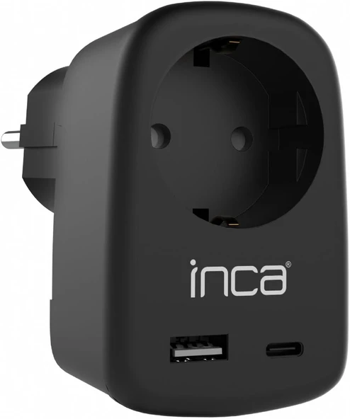Inca Ipw-42Sy 1Port 12W Usb+Type-C Akım Korumalı Duvar Priz-Siyah Usb Girişi: 220V-250V~ 50/60Hz Çocuk Koruma Özelliği Isıya Karşı Dayanıklı Kaliteli Malzeme Güç Max. 3680 W Akım:16A ürün görseli 1