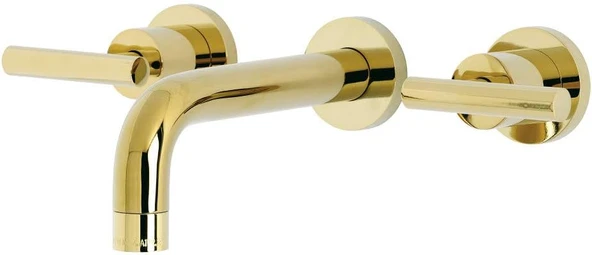 Brass Ks8122Cml Manhattan 2 Kollu 8 Inç Duvara Monte Banyo Musluğu, Cilalı Pirinç ürün görseli 1