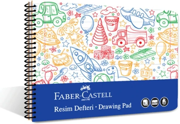 Faber-Castell Resim Defteri, 25X35 Cm, 30 Yaprak, Pp Kapak, Spiral Cilt, 120G Kağıt, Kolay Koparılabilir Sayfalar, Boyama Teknikleri Sayfası İçerir ürün görseli 1