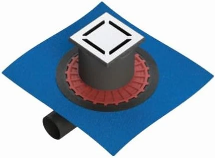 V-Flow Kare 5607270 Duş Kanalı, Yandan Çıkışlı, 15X15 Cm, Parlak Krom ürün görseli 1
