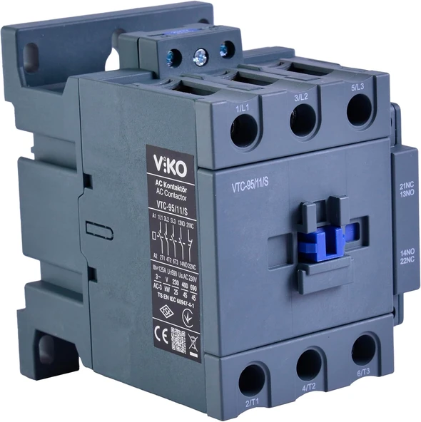 Vtc-95/11/S Kontaktör 95A 1No+1Nc 230V Bobinli ürün görseli 1