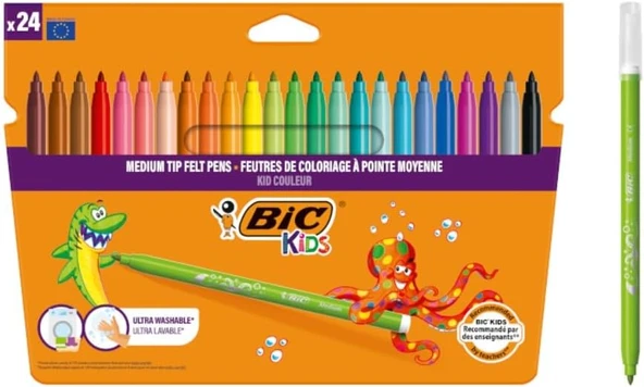 Bic Kids Kid Couleur Keçeli Boya Kalemi, 24'Lü Kutu ürün görseli 1