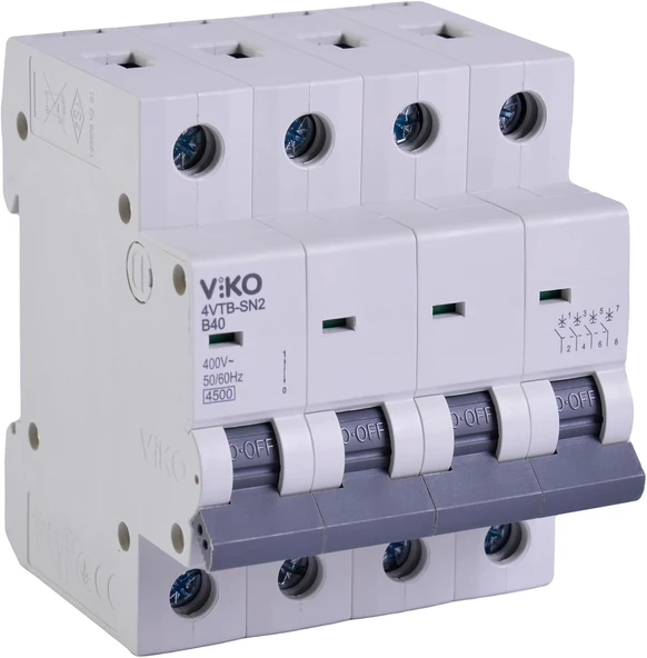 4Vtb-4B40 Otomatik Sigorta 4,5Ka B Tipi 4 Kutup 40A ürün görseli 1