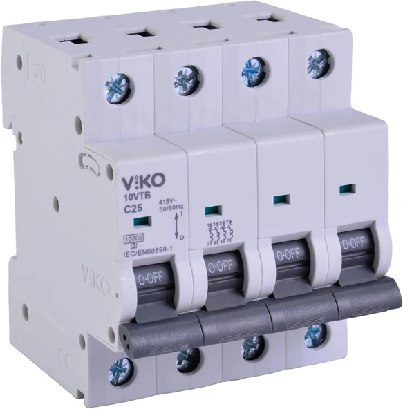 10Vtb-4C25 Otomatik Sigorta 10Ka C Tipi 4 Kutup 25A ürün görseli 1
