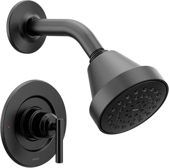 Moen Gibson Mat Siyah Posi-Sıcaklık Basınç Dengeleyici Çevre Dostu Duş Süsü, Valf Gerekli, T2902Epbl ürün görseli 1