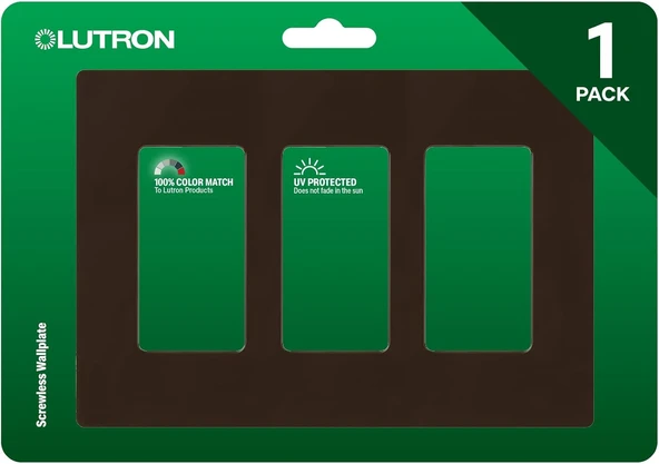 Lutron Claro 3 Gang Dekoratör/Rocker Duvar Plakası, Parlak, Kahverengi (1'Li Paket) | Cw-3-Br ürün görseli 1