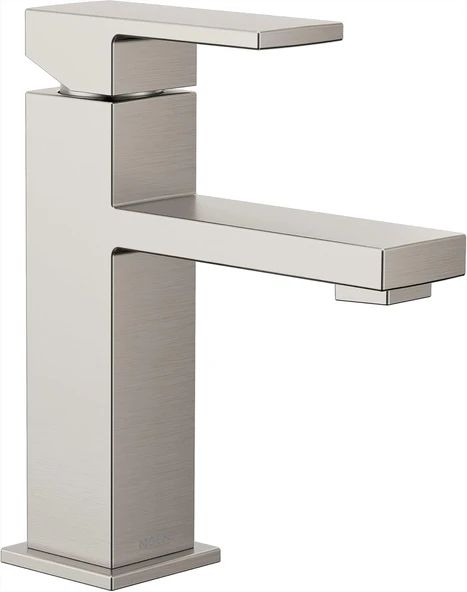 Moen Revyl Spot Dirençli Nikel Tek Kolu Tek Delikli Banyo Lavabo Bataryası İsteğe Bağlı Deckplate Yaylı Drenaj Montajlı, 84771Srn ürün görseli 1