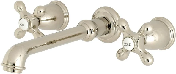 Brass Ks7126Ax English Country 20,32 Cm Merkez Duvara Monte Gemi Lavabo Musluğu, Cilalı Nikel, 10-7/16" ürün görseli 1