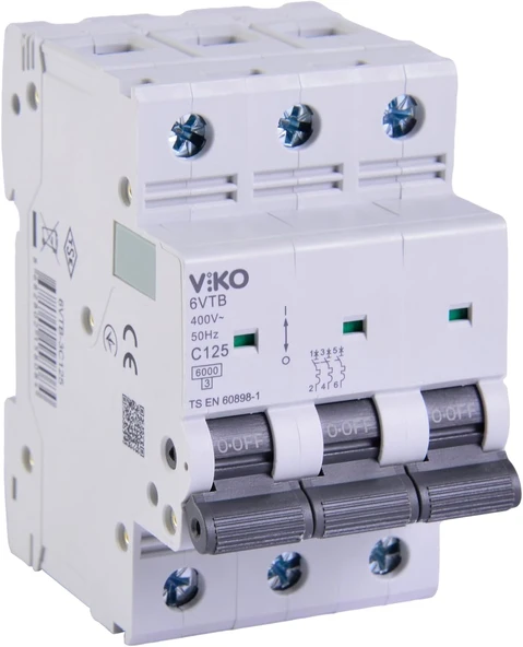 6Vtb-3C125 Otomatik Sigorta 6Ka C Tipi 3 Kutup 125A ürün görseli 1