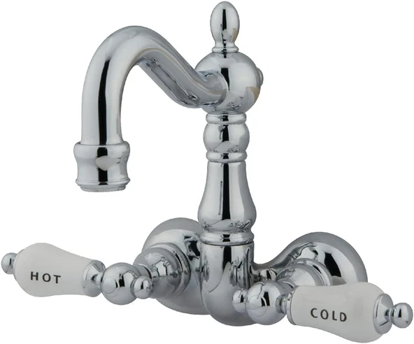Pirinç Cc1074T1 Heritage 3 – 3/8 Inç Center Bacak Küvet, Porselen Tutma Kolu Dahil, Krom Kaplama ürün görseli 1