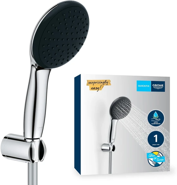 Grohe Vitalio Start 110 El Duşu Seti, 110Mm Yuvarlak 1 Akışlı (Yağmur) El Duşu, Duş Başlığı Tutucu, 1750Mm Duş Hortumu, Krom, 27944001 ürün görseli 1
