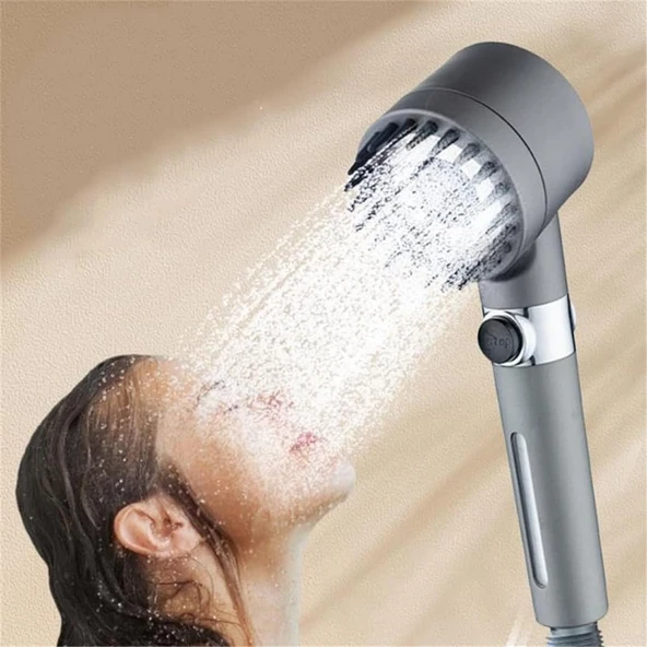 Jouis Duş Başlığı Masajlı Uçlu, Su Stop Tuşlu,Filtreli 3 Fonksiyonlu El Duş,%30 Su Tasarruflu Handshower, Massage Handshower ürün görseli 1