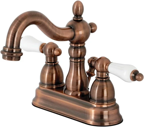 Brass Kb160Plac Heritage 4 "Centerset Banyo Bataryası, Antik Bakır ürün görseli 1