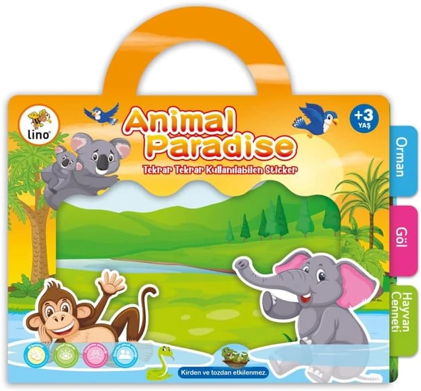 Lino Tekrar Tekrar Kullanılabilen Sticker Animal Paradise ürün görseli 1