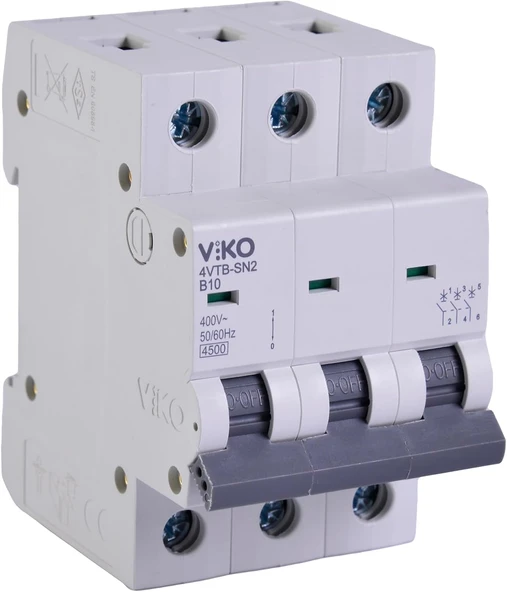 4Vtb-3B10 Otomatik Sigorta 4,5Ka B Tipi 3 Kutup 10A ürün görseli 1
