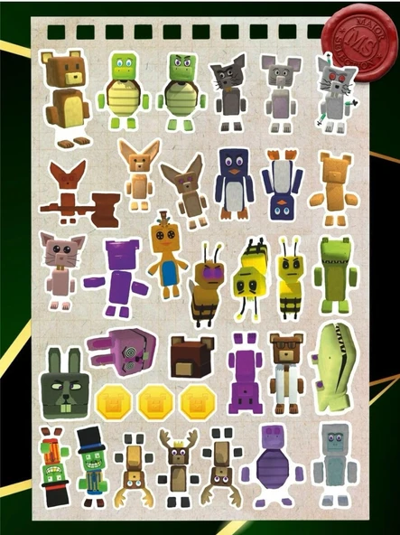 Super Bear Çocuk Sticker Seti 35 Adet | Renkli & Eğlenceli | Suya Dayanıklı ürün görseli 1
