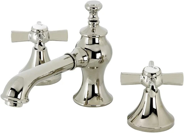 Brass Kc7066Zx Millennium 8" Geniş Lavabo Musluğu, Pirinç Açılır Kaplama, Cilalı Nikel, 5-5/8" Musluk Erişimi ürün görseli 1