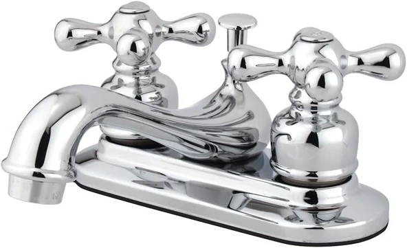 Brass Kb601Ax Metal Çapraz Saplı Açılır Pencereli Çaydanlık Musluğu, Parlak Krom, 4-1/2 "Emzikli Erişim ürün görseli 1
