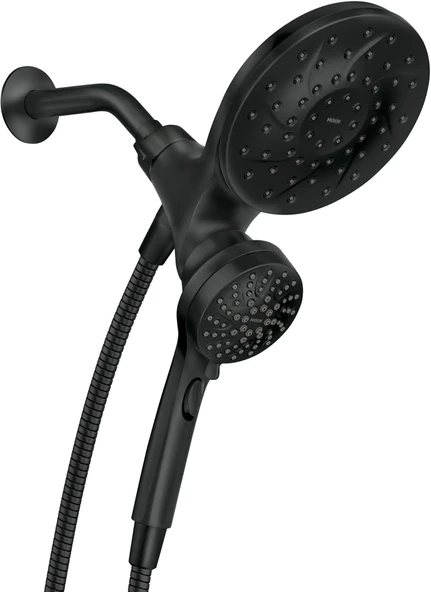 Moen Engage Magnetix Mat Siyah 2.5 Gpm Elde Taşınabilir/Yağmur Duş Başlığı Manyetik Yerleştirme Sistemine Sahip 2'Si 1 Arada Kombo, Çıkarılabilir El Spreyli Yağmur Duş Başlığı, 26009 ürün görseli 1