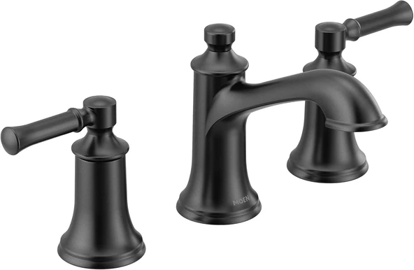 Moen T6805Bl Dartmoor İki Kollu Geniş Banyo Musluğu, Valf Gerekli, Mat Siyah ürün görseli 1