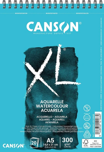 Canson Spp Canxl Aquarelle 20S A5 300G Suluboya Bloğu ürün görseli 1