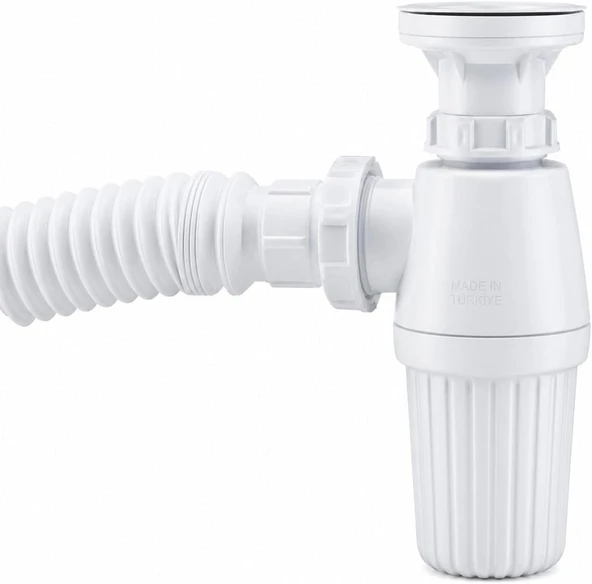 Sifon Körüklü Sökülebilir Tas'Lı Temizlenebilir Mutfak Banyo Lavabo Taşı Gider Borusu Plastik 38 Cm ürün görseli 1