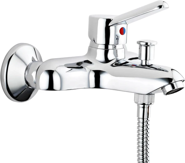 Punto Viva Banyo Bataryası A41045, Duvardan Montaj, Krom, Seramik Kartuşlu, Pirinç Gövde ürün görseli 1