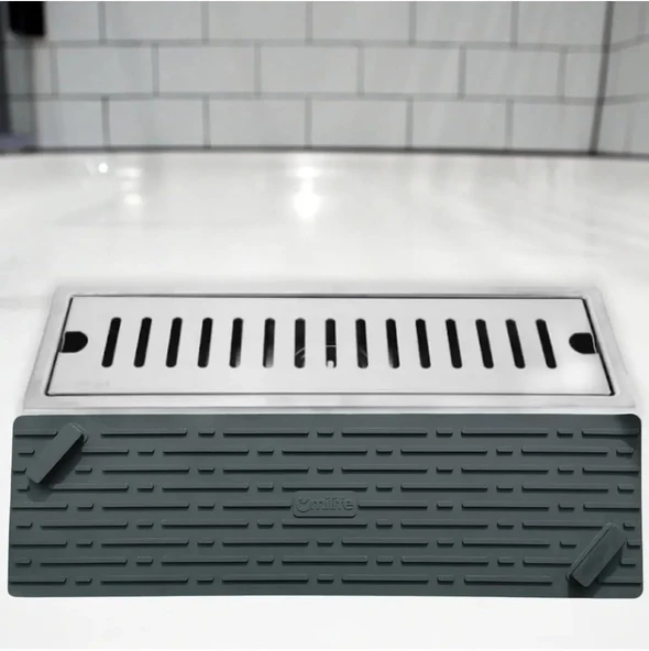 Ti̇neke Gri̇ Renk Uzun Model Kötü Koku Önleyici Silikon Mat Banyo Mutfak Lavabo Balkon Gider Tıpası Kapağı ürün görseli 1