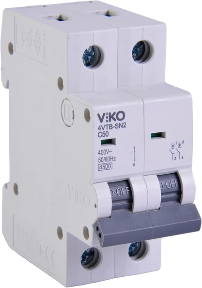 4Vtb-2C50 Otomatik Sigorta 4,5Ka C Tipi 2 Kutup 50A ürün görseli 1