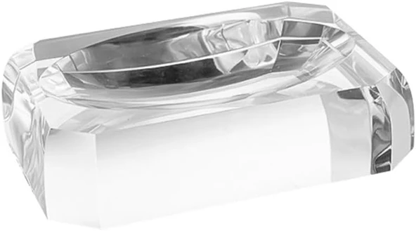 System Cyrstal Bath Accessory Soap Dish Transparent Gümüş Tek Ebat Ba2051 008 C1 ürün görseli 1