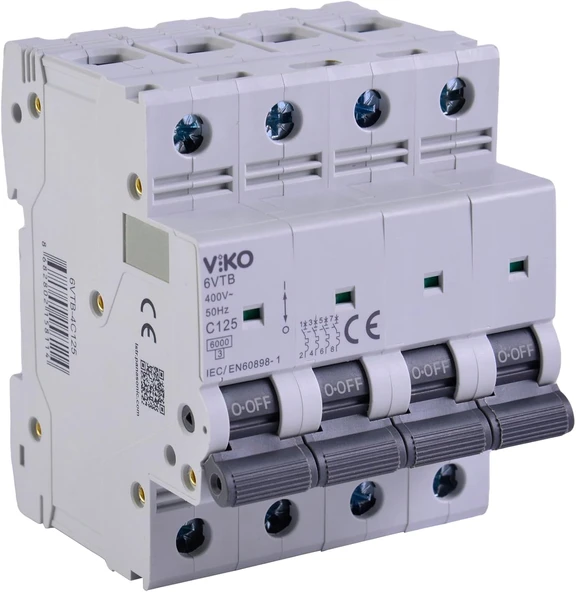 6Vtb-4C125 Otomatik Sigorta 6Ka C Tipi 4 Kutup 125A ürün görseli 1