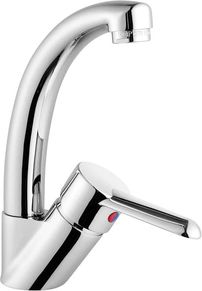 Punto Viva Lavabo Bataryası A41063, 360° Dönebilen, Krom, Seramik Diskli Kartuş, Tezgah Üstü Montaj ürün görseli 1